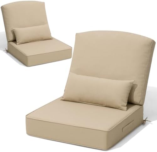 Crestlive Outdoor Deep Seat Cushion Set of 2, with Pillow, 24x24x5.5 - Image 2