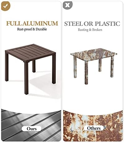 Crestlive Products Aluminum Outdoor Side Table, Pool Lounge Chair Side Table, Weather Resistant Small Square Coffee End Table for Patio, Yard, Garden, Porch, Deck, Indoor, Outdoor - Image 5