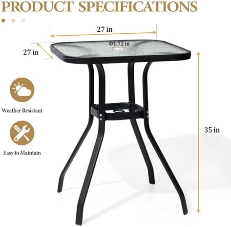 Crestlive Products Outdoor Dining Table for 6, 70" Rectangular Patio Table with Metal Frame 1.6" Umbrella Hole for Backyard Balcony Garden, White - Image 7