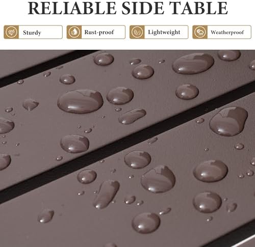Crestlive Products Aluminum Outdoor Side Table, Pool Lounge Chair Side Table, Weather Resistant Small Square Coffee End Table for Patio, Yard, Garden, Porch, Deck, Indoor, Outdoor - Image 7