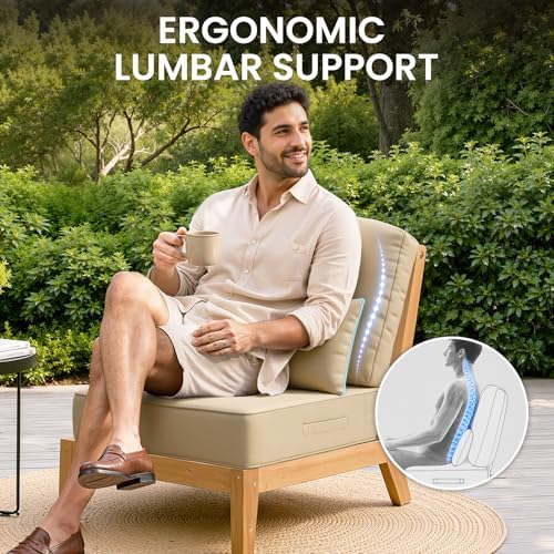Crestlive Outdoor Deep Seat Cushion Set of 2, with Pillow, 24x24x5.5 - Image 5