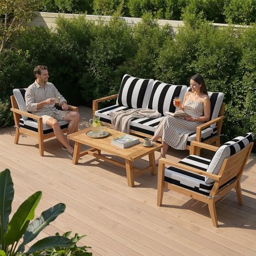 Crestlive Water Resistant Outdoor Deep Seat Cushion Set of 2, 24x24x5.5 - Image 3