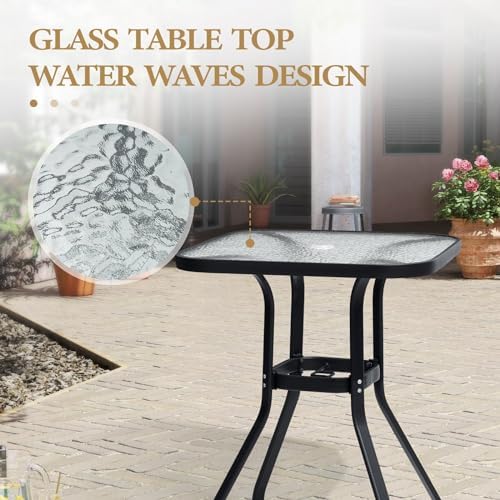 Crestlive Products Outdoor Dining Table for 6, 70" Rectangular Patio Table with Metal Frame 1.6" Umbrella Hole for Backyard Balcony Garden, White - Image 6