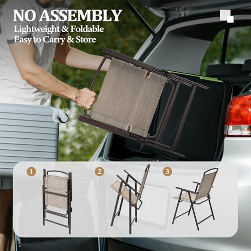 Crestlive Products 5 Piece Patio Dining Set, 4 Folding Chairs and Table - Image 4