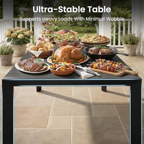 Crestlive Products Outdoor Dining Table for 6, 71" Aluminum Patio Table - Image 7