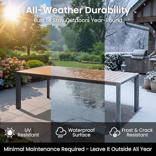 Crestlive 9 Pieces Outdoor Dining Set 83" Patio Table and Chair Sets for 8 - Image 5