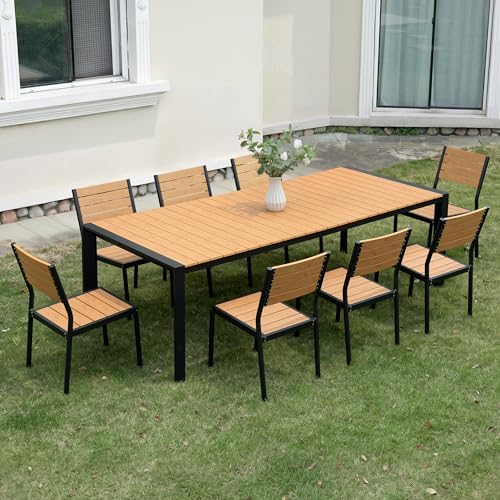 Crestlive 9 Pieces Outdoor Dining Set 83" Patio Table and Chair Sets for 8 - Image 2