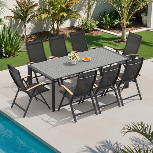 Crestlive Products 9 Pieces Aluminum Outdoor Patio Dining Set of 8 - Image 2