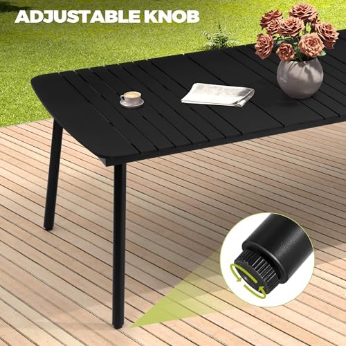 Outdoor Dining Table for 10 People, 93" Patio Rectangle Table - Image 7