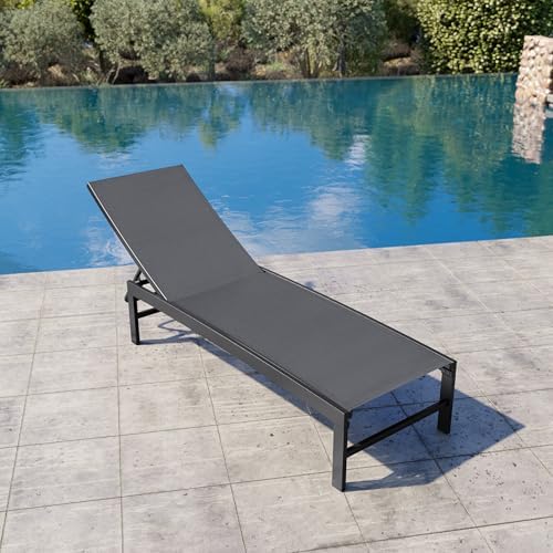 Crestlive Products Chaise Lounge Chair Outdoor, Adjustable 5 Positions Pool Tanning Recliner, Outdoor Lounge Furniture Perfect for Patio, Beach, Yard, Pool - Image 2