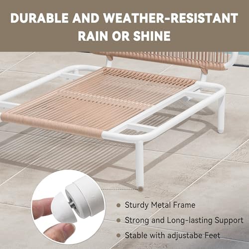 Oversized Outdoor Couch, 2-Seater Modular Sectional Sofa with Cushions - Image 4