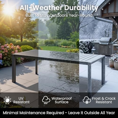 Crestlive Products Outdoor Dining Table for 6, 71" Aluminum Patio Table - Image 6