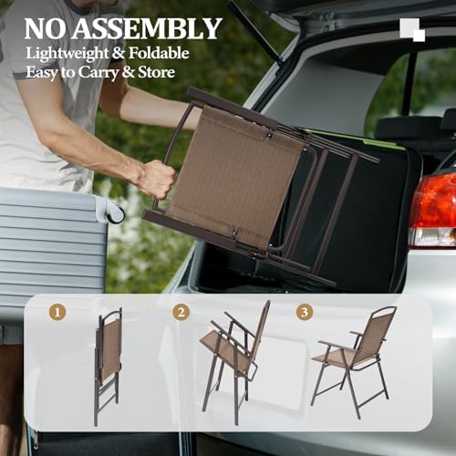 Crestlive Products 5 Piece Patio Dining Set, 4 Folding Chairs and Table - Image 4