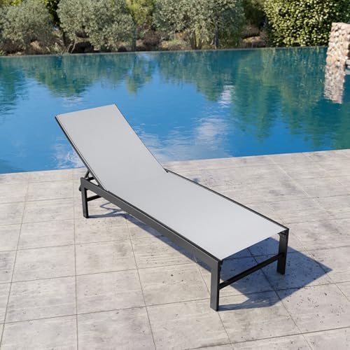 Crestlive Products Chaise Lounge Chair Outdoor, Adjustable 5 Positions Pool Tanning Recliner, Outdoor Lounge Furniture Perfect for Patio, Beach, Yard, Pool - Image 2