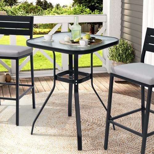 Crestlive Products Outdoor Dining Table for 6, 70" Rectangular Patio Table with Metal Frame 1.6" Umbrella Hole for Backyard Balcony Garden, White - Image 3