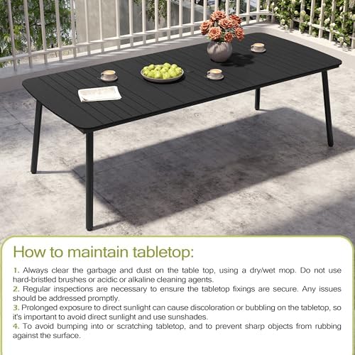 Outdoor Dining Table for 10 People, 93" Patio Rectangle Table - Image 5