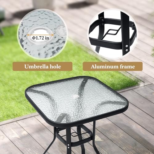 Crestlive Products Outdoor Dining Table for 6, 70" Rectangular Patio Table with Metal Frame 1.6" Umbrella Hole for Backyard Balcony Garden, White - Image 5