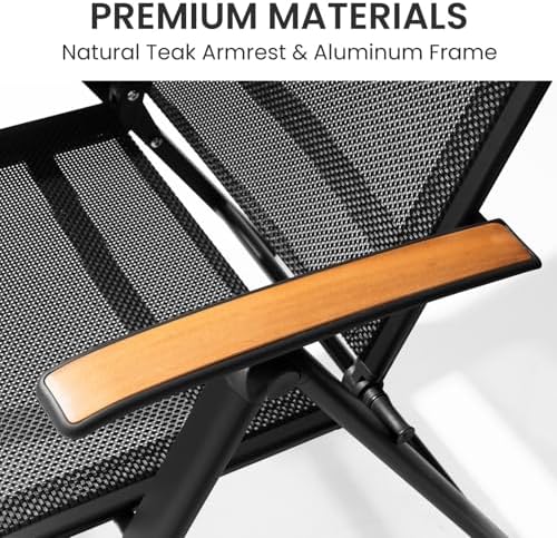 Crestlive Products Folding Patio Chairs Set of 2, Outdoor Recliner Chairs - Image 5