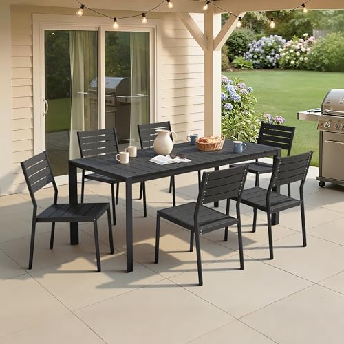 Crestlive Products Outdoor Dining Table for 6, 71" Aluminum Patio Table - Image 3