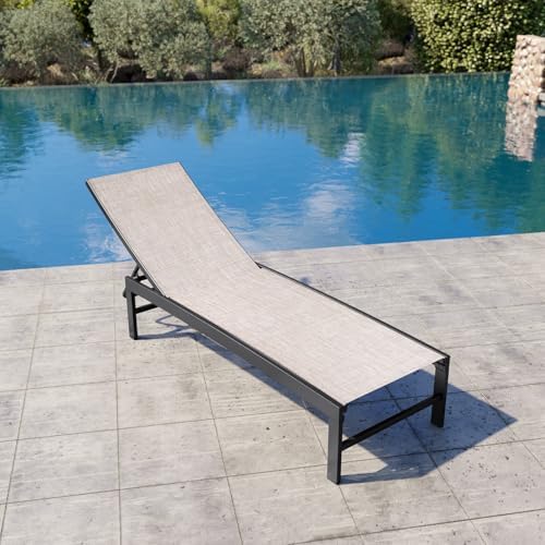 Crestlive Products Chaise Lounge Chair Outdoor, Adjustable 5 Positions Pool Tanning Recliner, Outdoor Lounge Furniture Perfect for Patio, Beach, Yard, Pool - Image 2