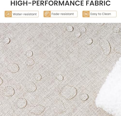 Outdoor Loveseat, Boho Rattan Patio Couch with Soft Cushion (Beige) - Image 7