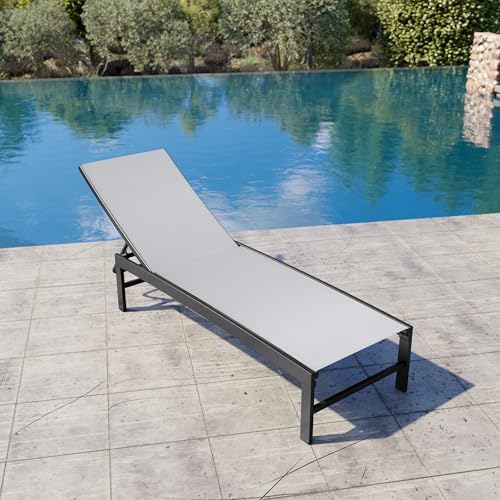 Crestlive Products Chaise Lounge Chair Outdoor, Adjustable 5 Positions Pool Tanning Recliner, Outdoor Lounge Furniture Perfect for Patio, Beach, Yard, Pool - Image 2