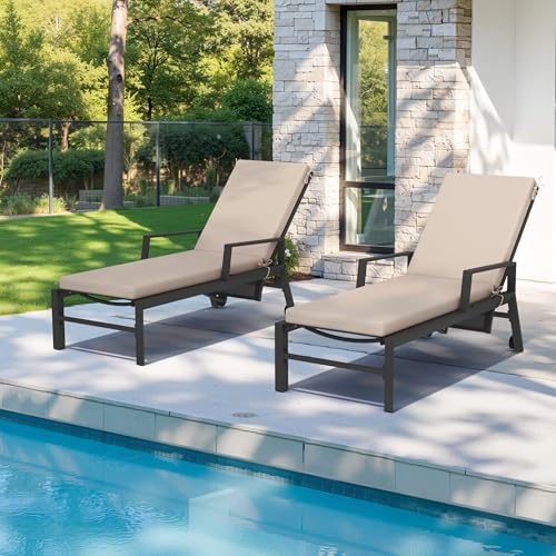 Crestlive Chaise Lounge Cushions Outdoor Set of 2, 72"x21", Water Resistant - Image 2