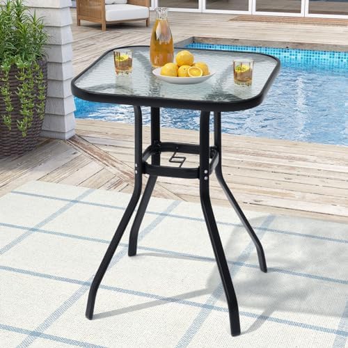 Crestlive Products Outdoor Dining Table for 6, 70" Rectangular Patio Table with Metal Frame 1.6" Umbrella Hole for Backyard Balcony Garden, White - Image 2