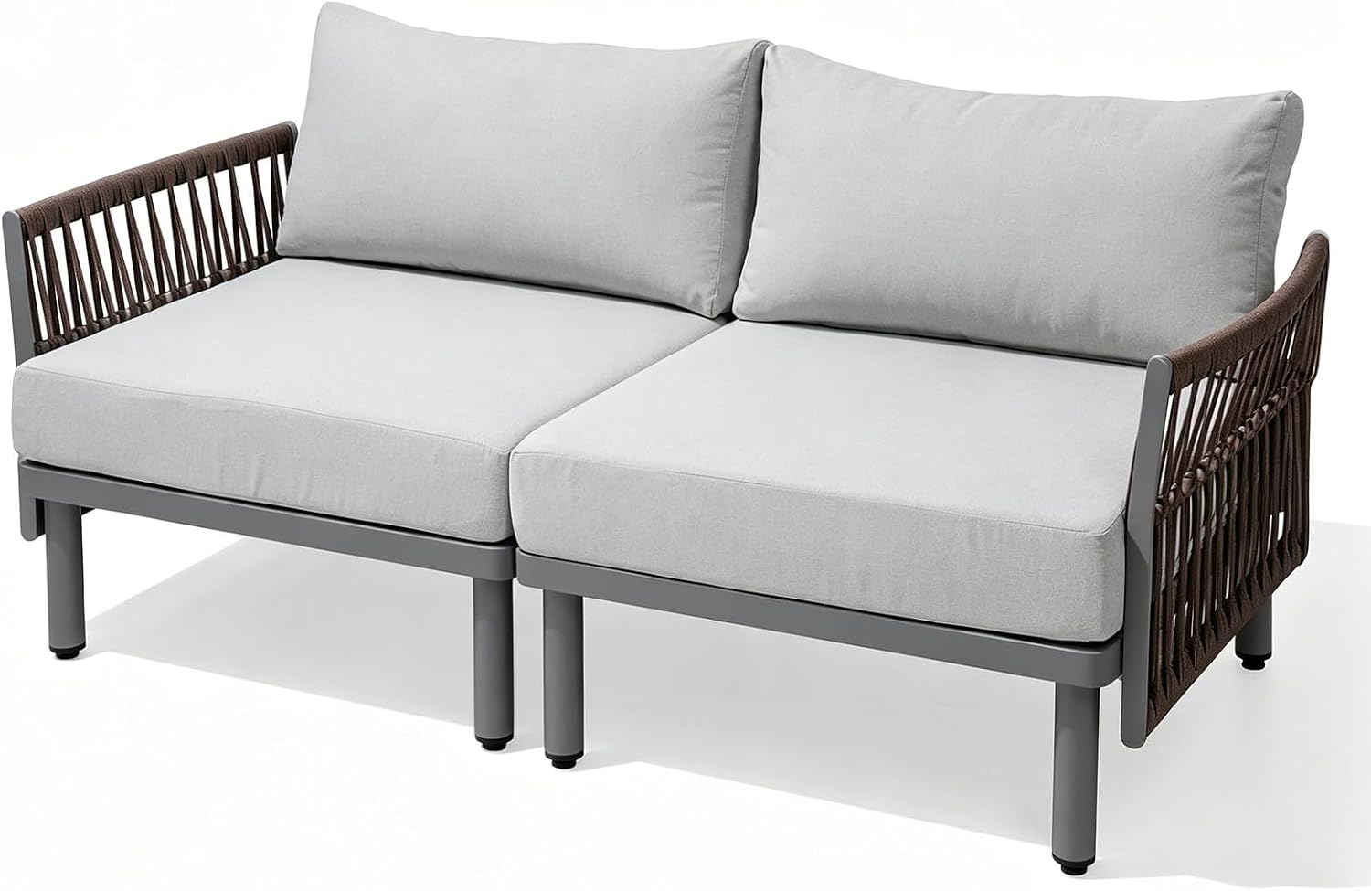 Crestlive Products Outdoor Sofas, Patio Conversation Set for Garden, Lawn, Pool, Backyard (Total Black)