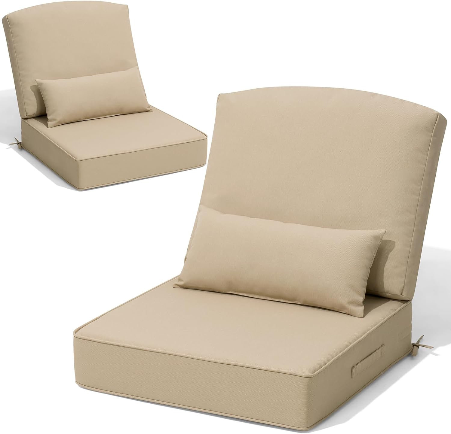 Crestlive Outdoor Deep Seat Cushion Set of 2, with Pillow, 24x24x5.5