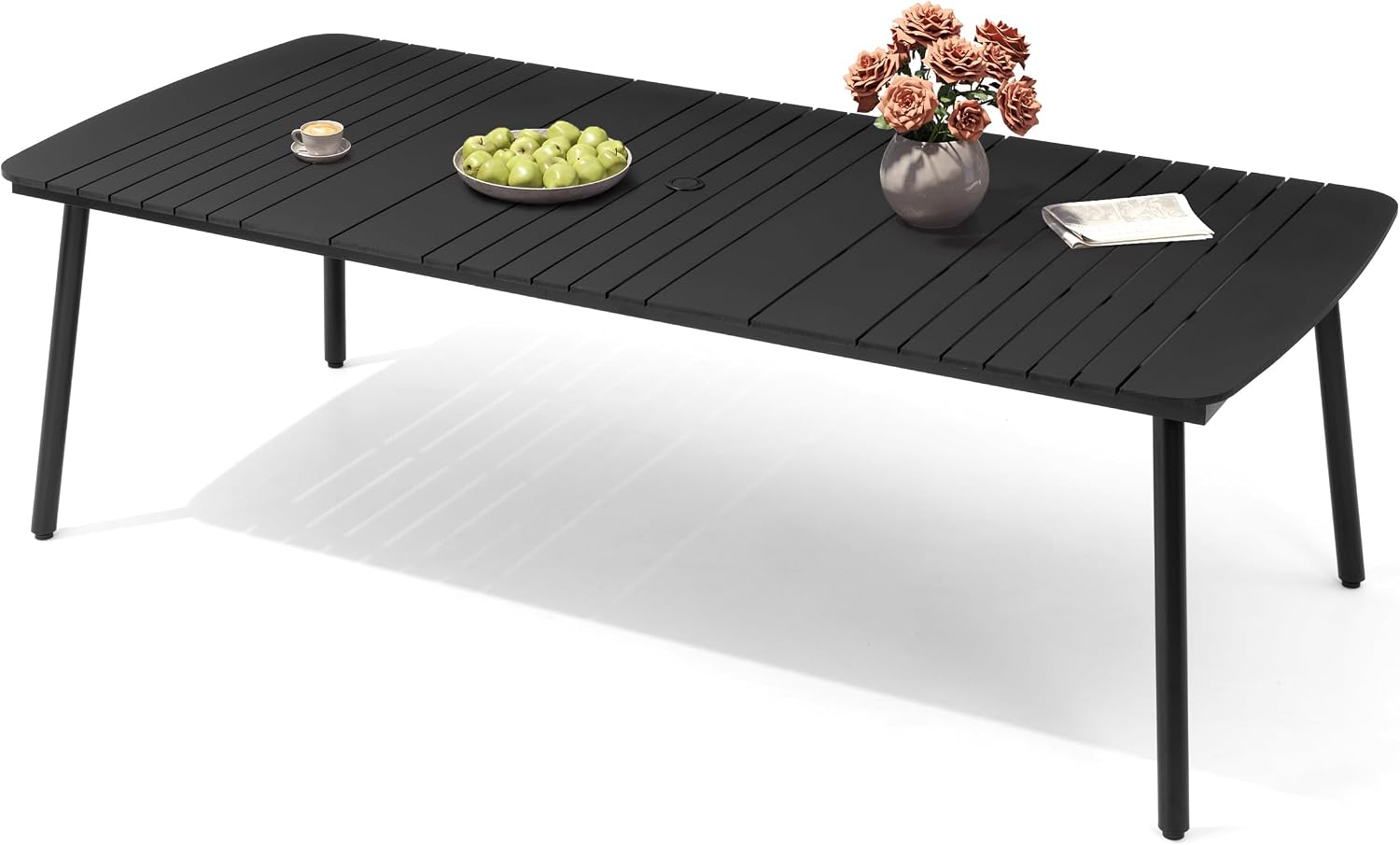 Outdoor Dining Table for 10 People, 93" Patio Rectangle Table