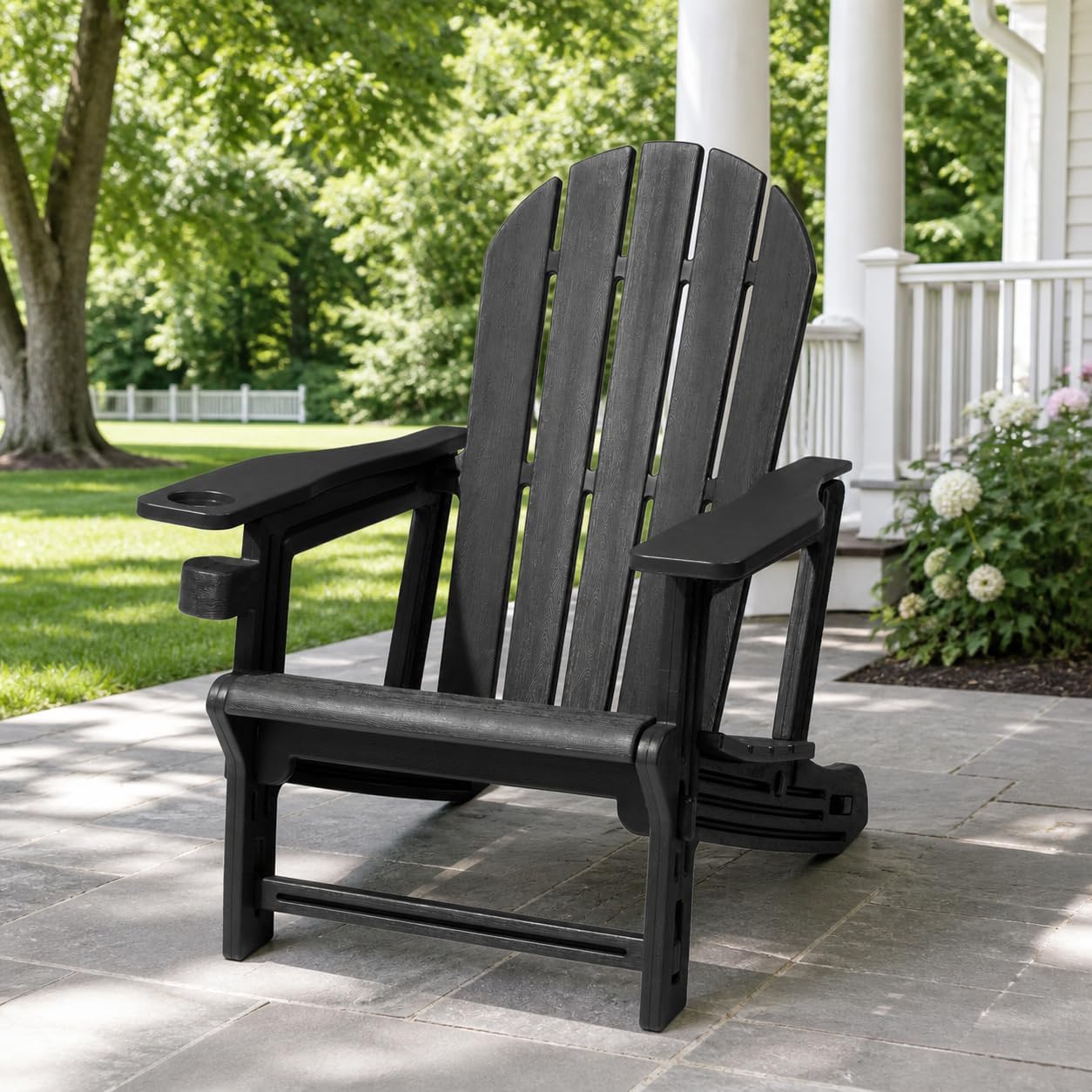 CRESTLIVE HDPE Adirondack Chairs with Cup Holder, Set of 1