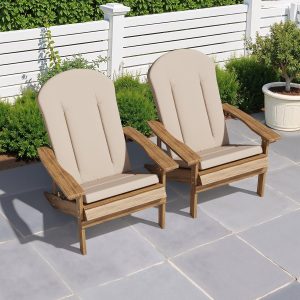 50x19.6 In Adirondack Chair Cushion Set of 2, Outdoor Chair Cushion
